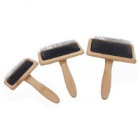 Natural Bamboo Deshedding Slicker Brush for Matted Short and Long Haired Dogs Cats Gentle Easy Grooming