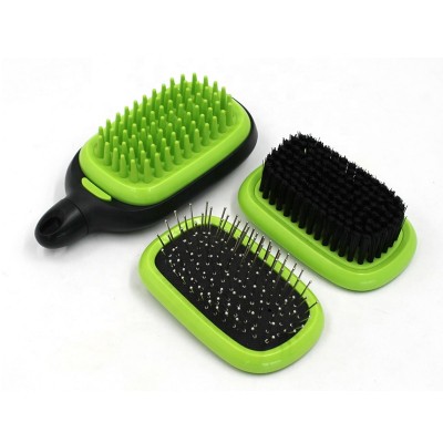 Multifunctional Pet Hair Grooming Tool Bristle And Pin Hand Massage Bath Bush For Dogs And Cats